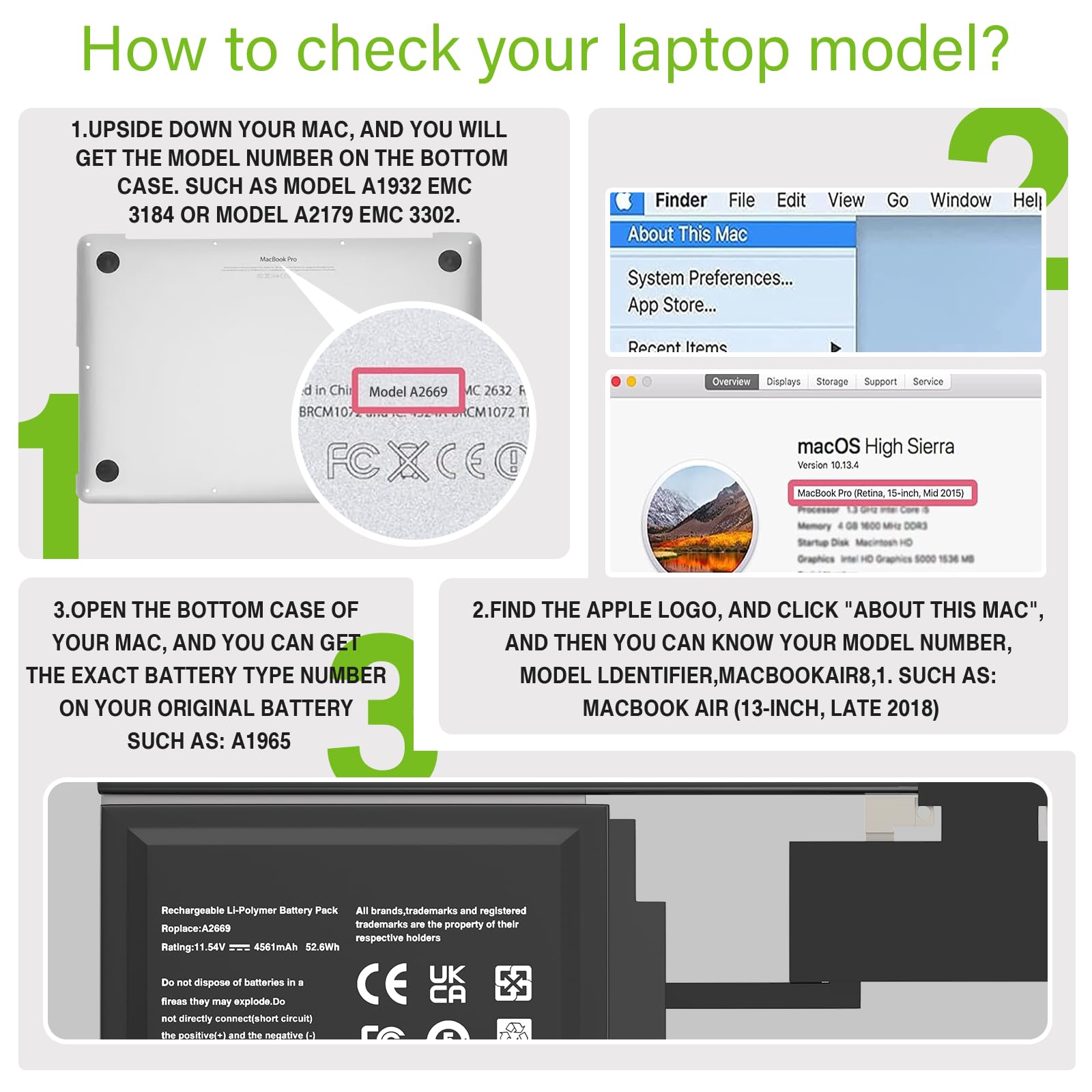 Amazon.com: A2669 A2681 Laptop Battery 52.6Wh Replacement for